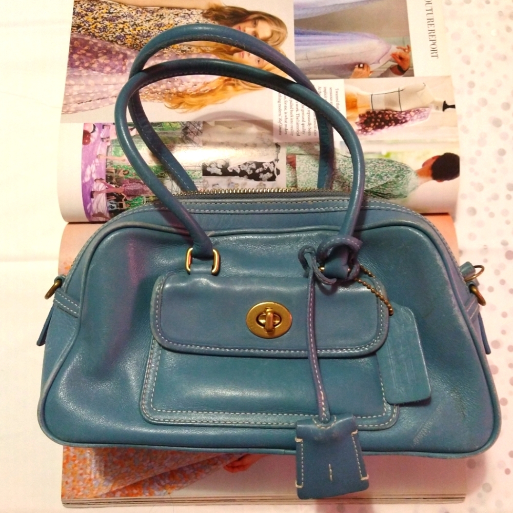 Coach Penelope 9768- blue leather small coach bag